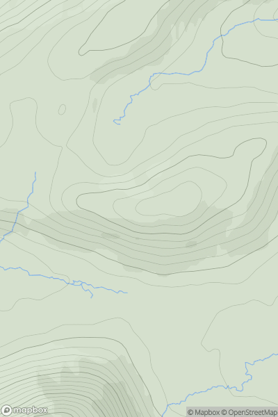 Thumbnail image for Beinn Bhreac [Loch Arkaig to Glen Moriston] showing contour plot for surrounding peak